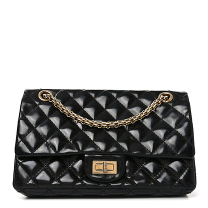 Chanel Patent Quilted Accordion Reissue 2.55 Flap Black 1 of 10
