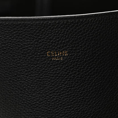 Celine Soft Grained Calfskin Small Belt Cabas Phantom Black 8 of 9