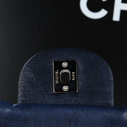 Chanel Washed Lambskin Quilted Jumbo Single Flap Bijoux Chain Navy 5 of 8