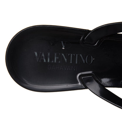 Valentino Garavani PVC Jelly Rockstud Bow Thong Sandals 39 Black 7 of 10
