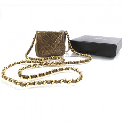 Chanel Quilted Leather Micro Mini Flap Bronze 2 of 9