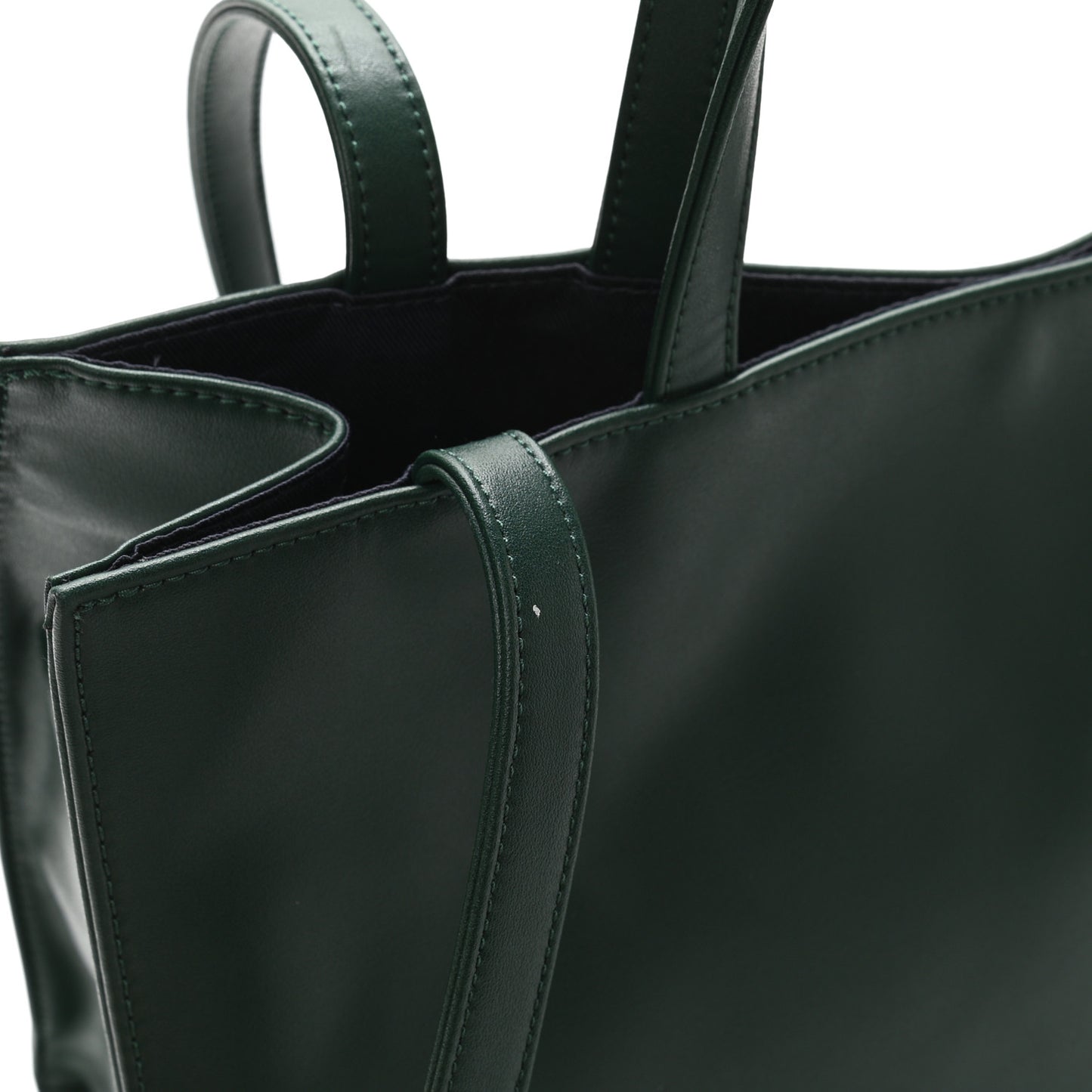 Vegan Leather Medium Shopping Bag Dark Olive