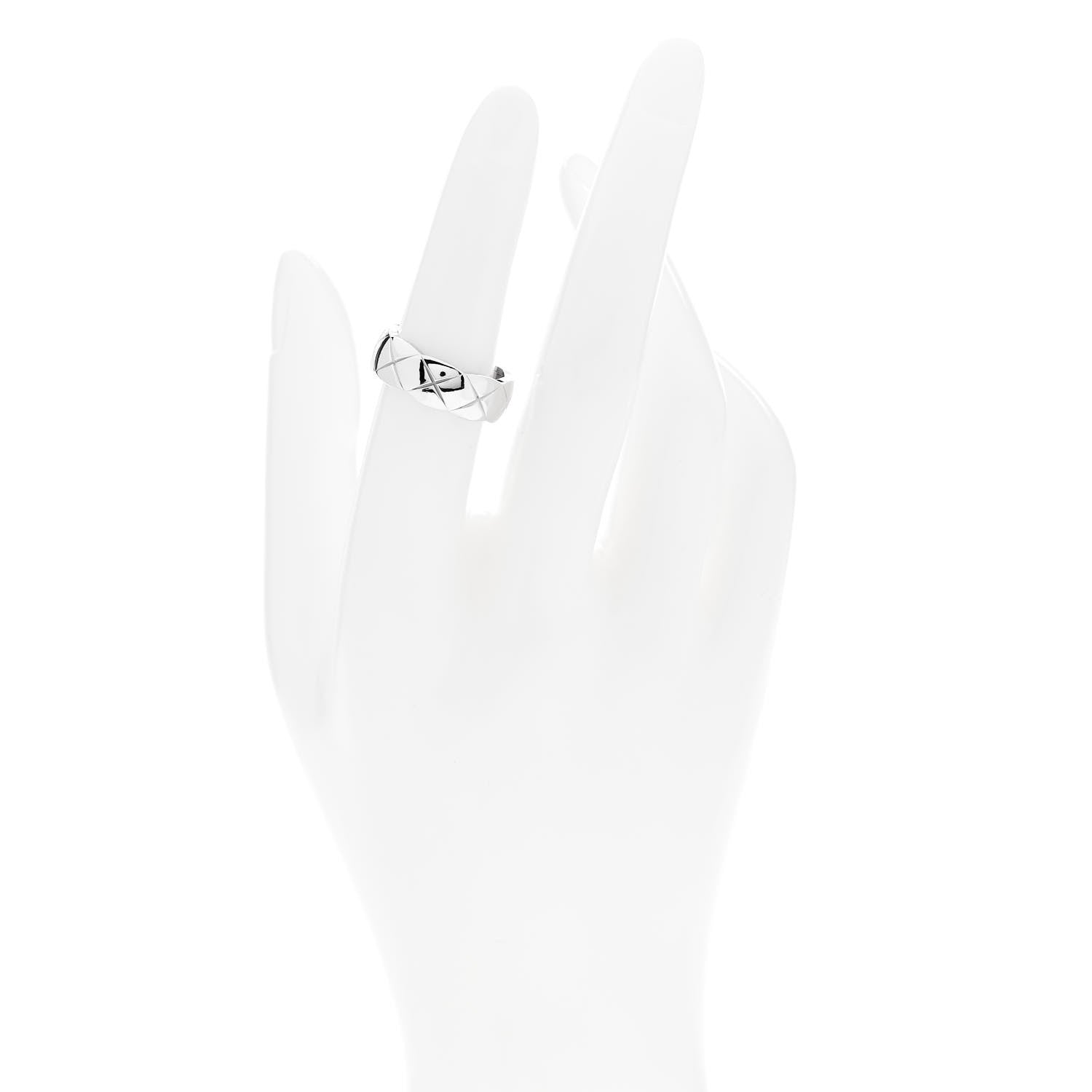 Chanel 18K White Gold Small Coco Crush Ring 52 6 2 of 6