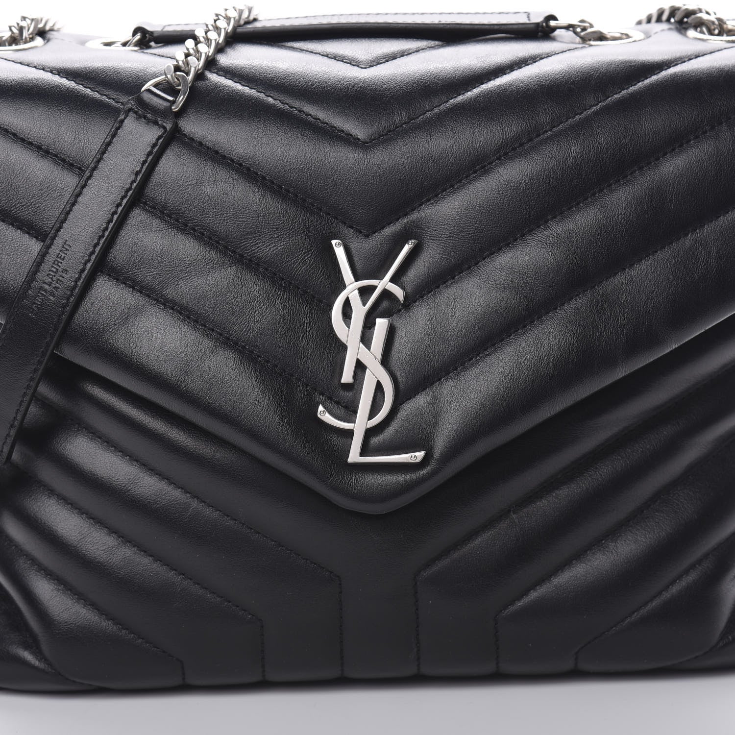 Saint Laurent Calfskin Y Quilted Monogram Medium Loulou Chain Satchel Black 8 of 15