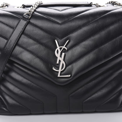 Saint Laurent Calfskin Y Quilted Monogram Medium Loulou Chain Satchel Black 8 of 15