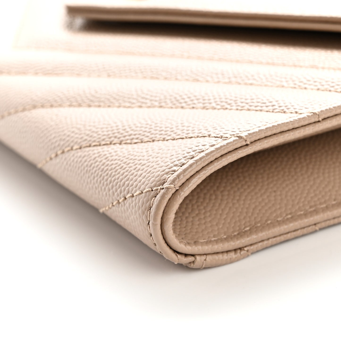 Grain De Poudre Matelasse Chevron Monogram Envelope Clutch Dark Beige