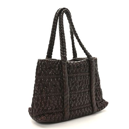 Chanel Wrinkled Lambskin Hidden Chain Small Tote Brown 3 of 9