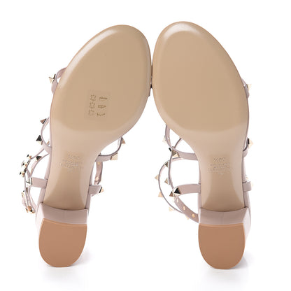 Valentino Garavani Calfskin Rockstud 60mm City Sandals 39.5 Poudre 5 of 7