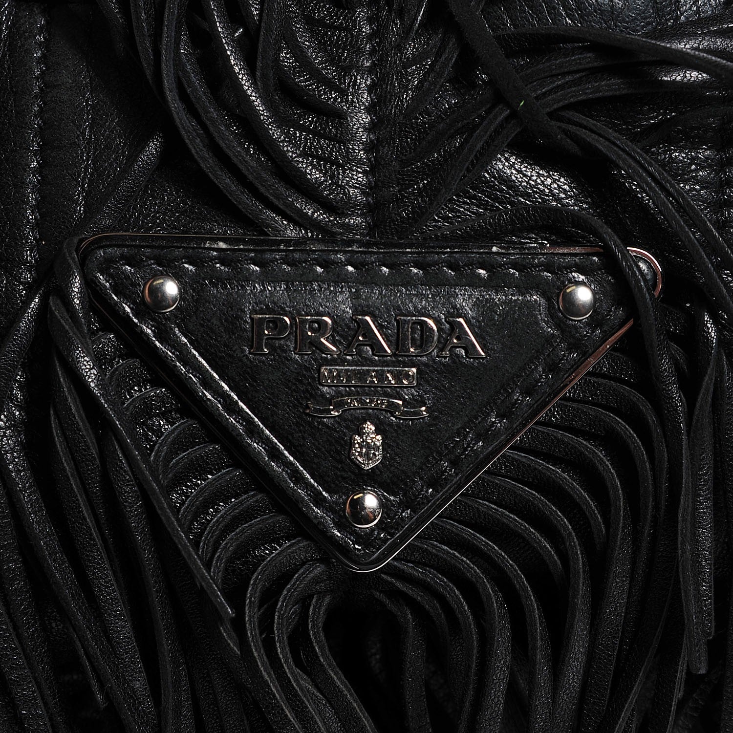 Prada Nappa Fringe Hobo Nero Black 6 of 9