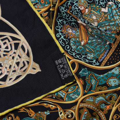 Hermes Silk La Charmante Aux Animaux Pocket Square Scarf 6 of 7
