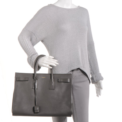 Saint Laurent Leather Large Sac de Jour Carryall Grey 2 of 9