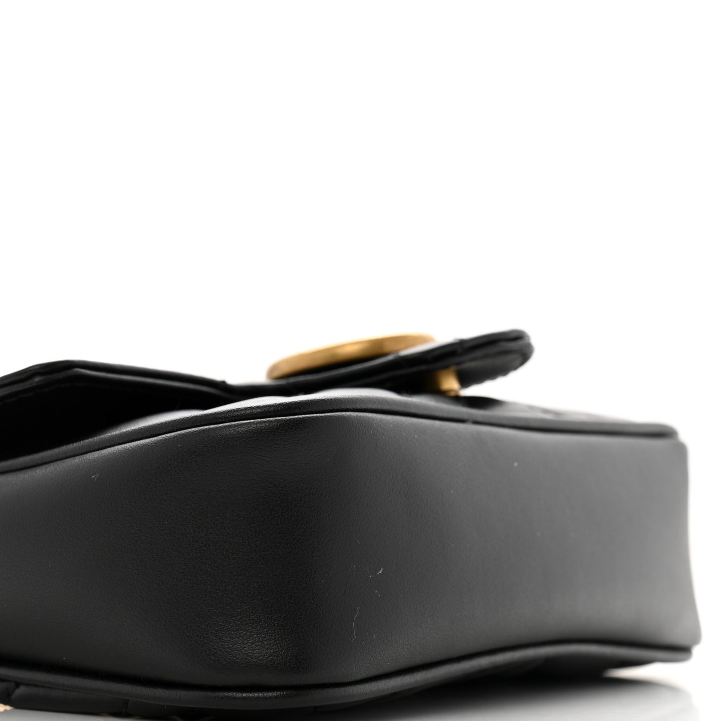 Calfskin Matelasse Super Mini GG Marmont Shoulder Bag Black