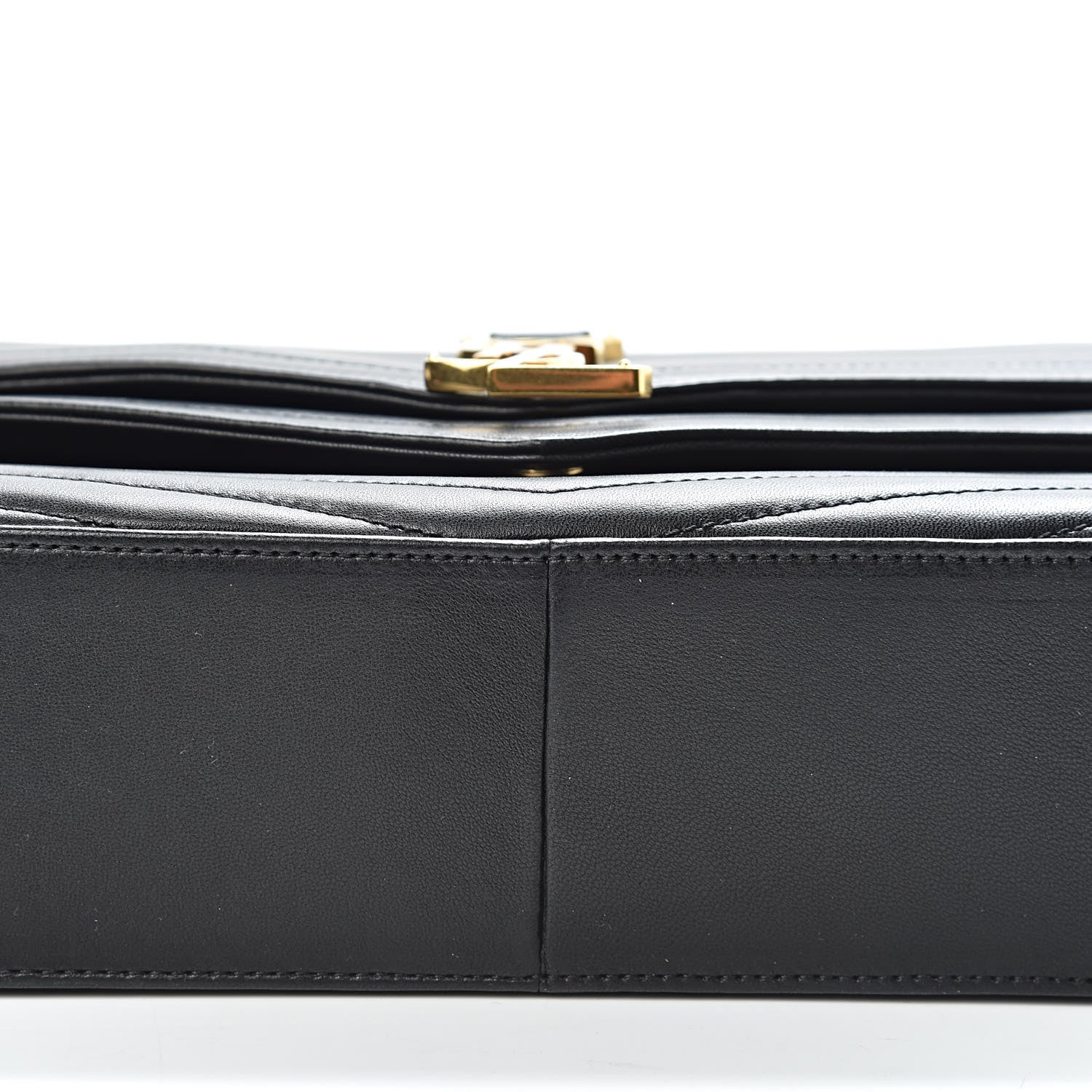 Saint Laurent Lambskin Matelasse Chevron Monogram Medium Sulpice Bag Black 16 of 18