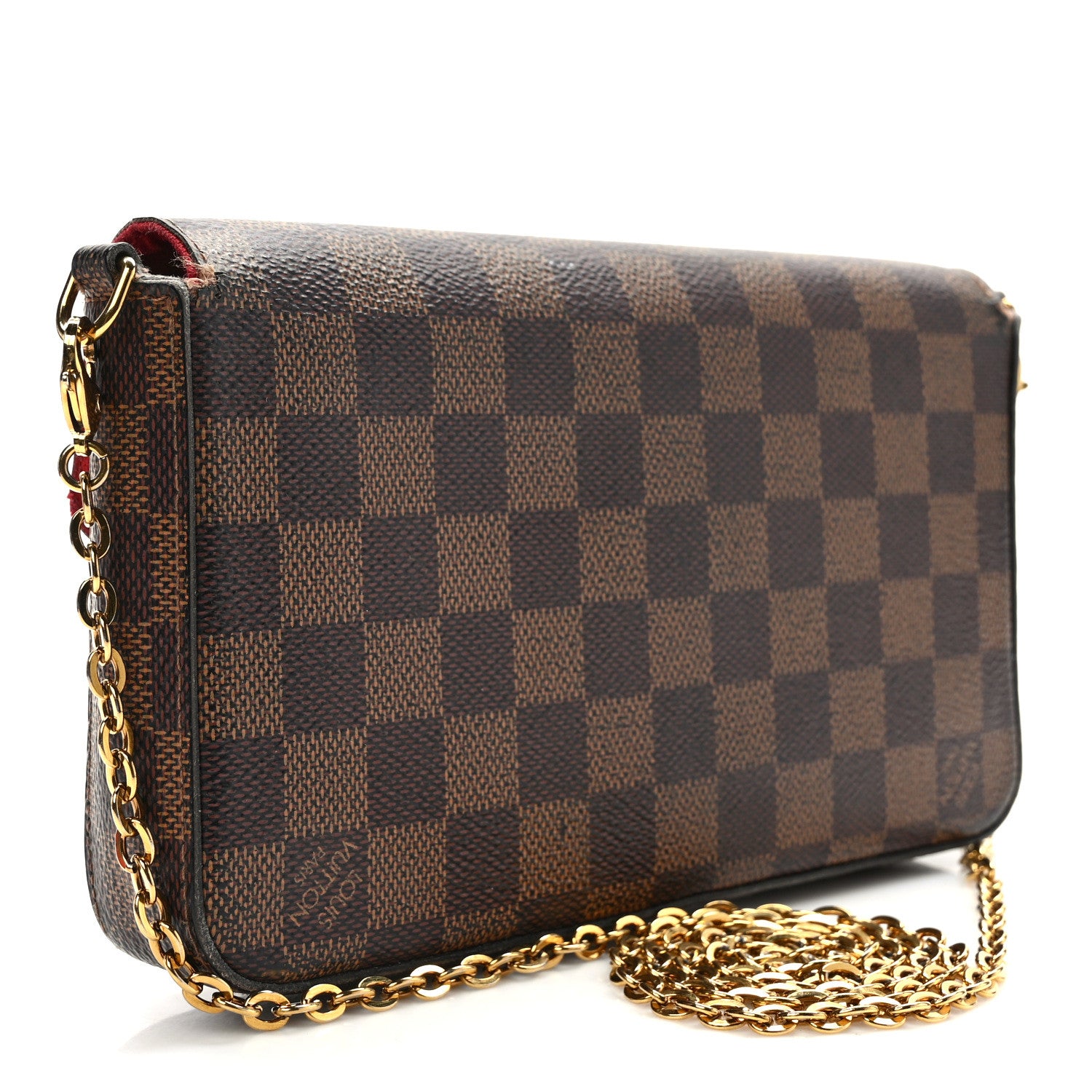Louis Vuitton Damier Ebene Pochette Felicie Chain Wallet 4 of 18