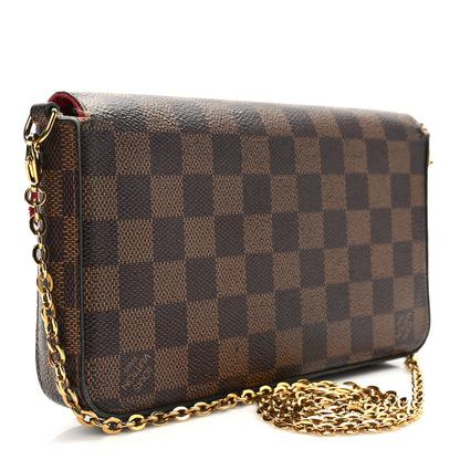 Louis Vuitton Damier Ebene Pochette Felicie Chain Wallet 4 of 18