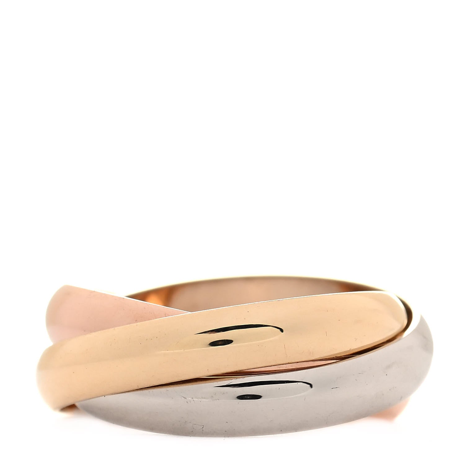 Cartier 18K Pink Yellow White Gold Classic Les Must De Cartier Trinity Ring 53 6.25 3 of 4