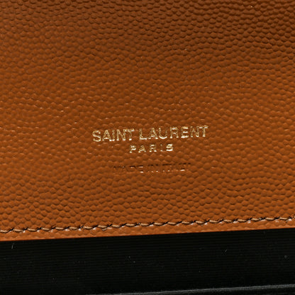 Saint Laurent Grain De Poudre Matelasse Chevron Monogram Cassandre Flap Pouch Natural Dark 6 of 6