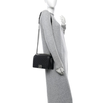Chanel Caviar Quilted Medium Boy Flap Black 2 of 10