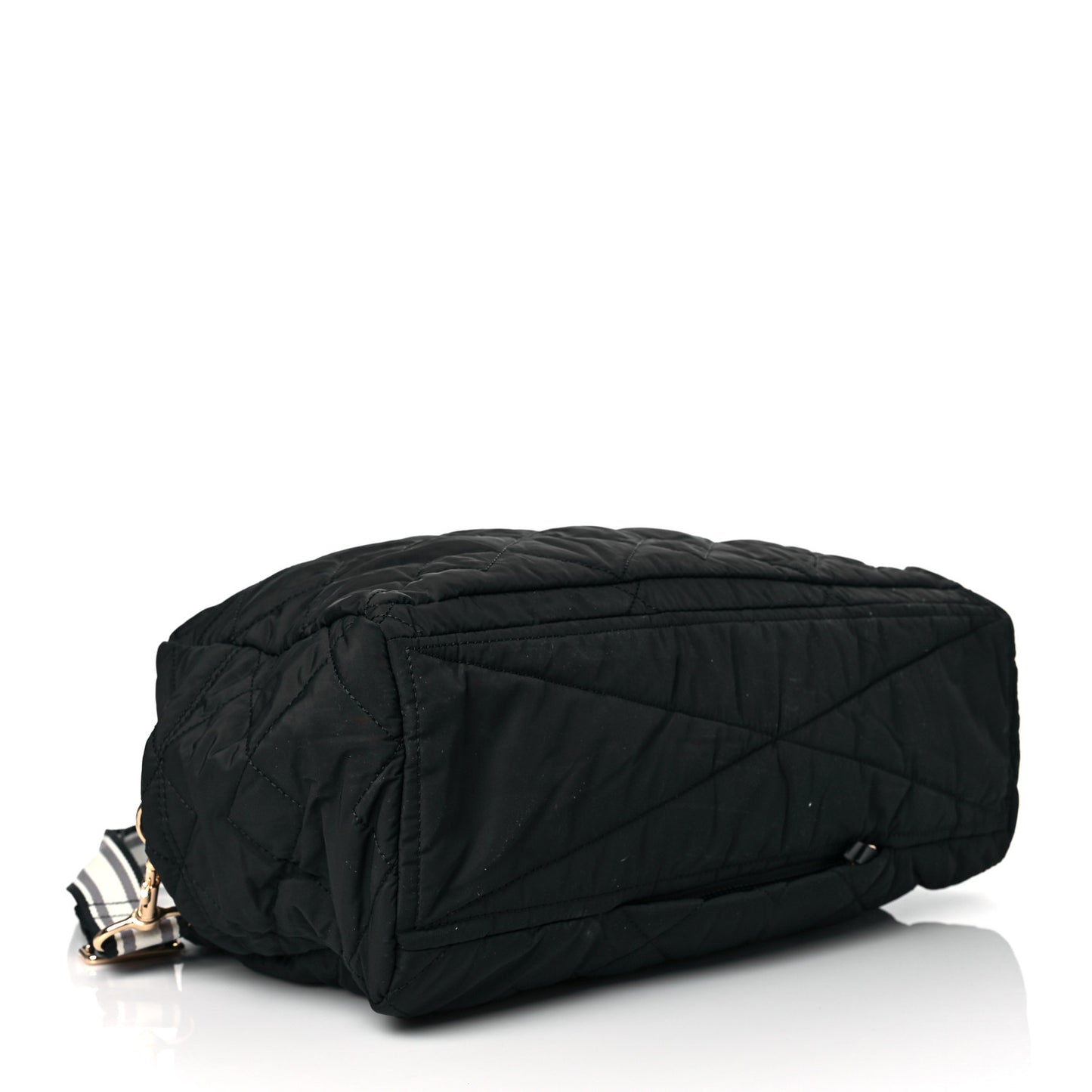 Nylon Quilted Medium Weekender Bag Black
