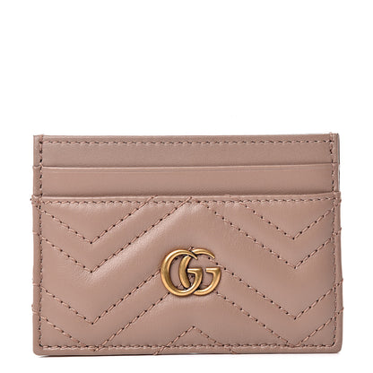 Gucci Calfskin Matelasse GG Marmont Card Holder Porcelain Rose 1 of 7