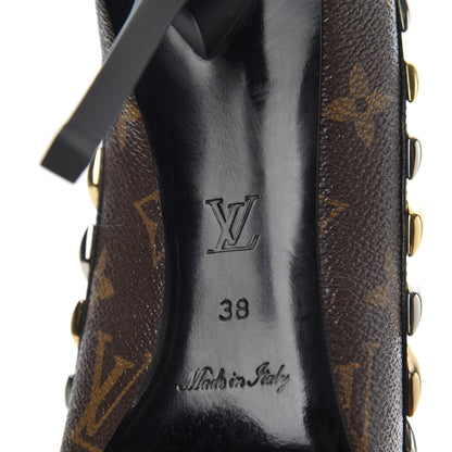 Louis Vuitton Calfskin Monogram Eldorado Pumps 38 Cacao 7 of 12