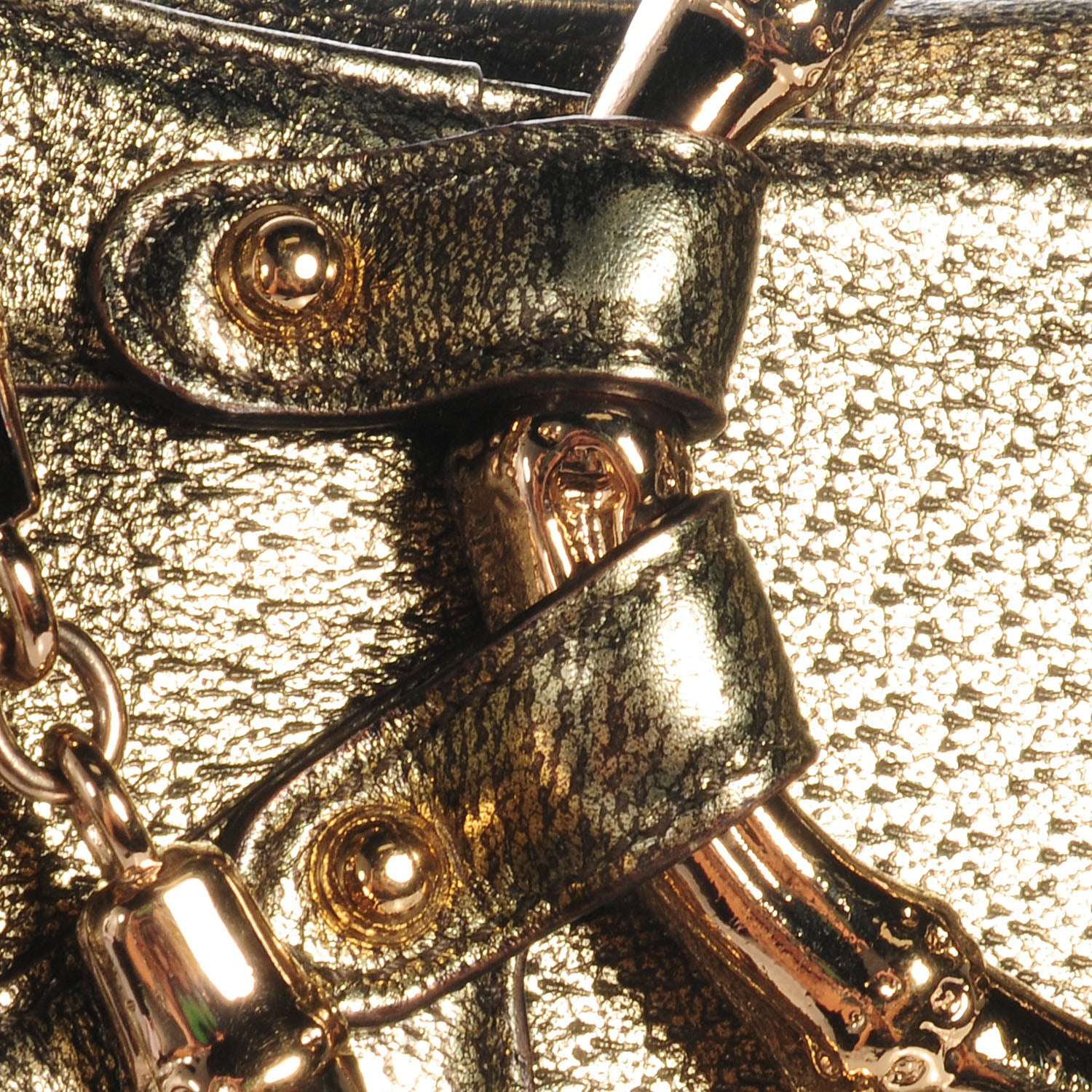 Gucci Leather Bamboo Chain Shoulder Bag Metallic 8 of 8