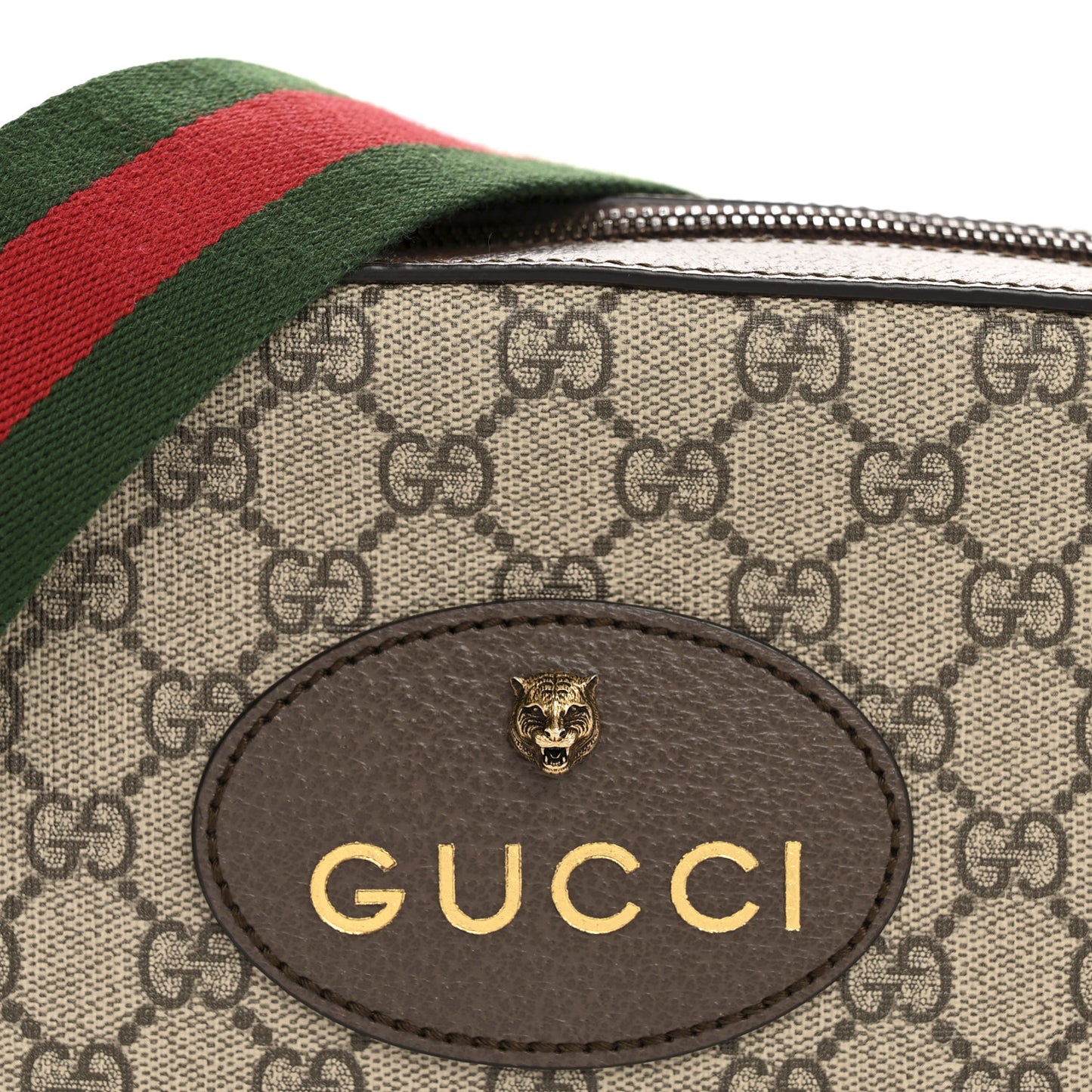 GG Supreme Monogram Web Neo Vintage Shoulder Bag Beige New Acero Crop