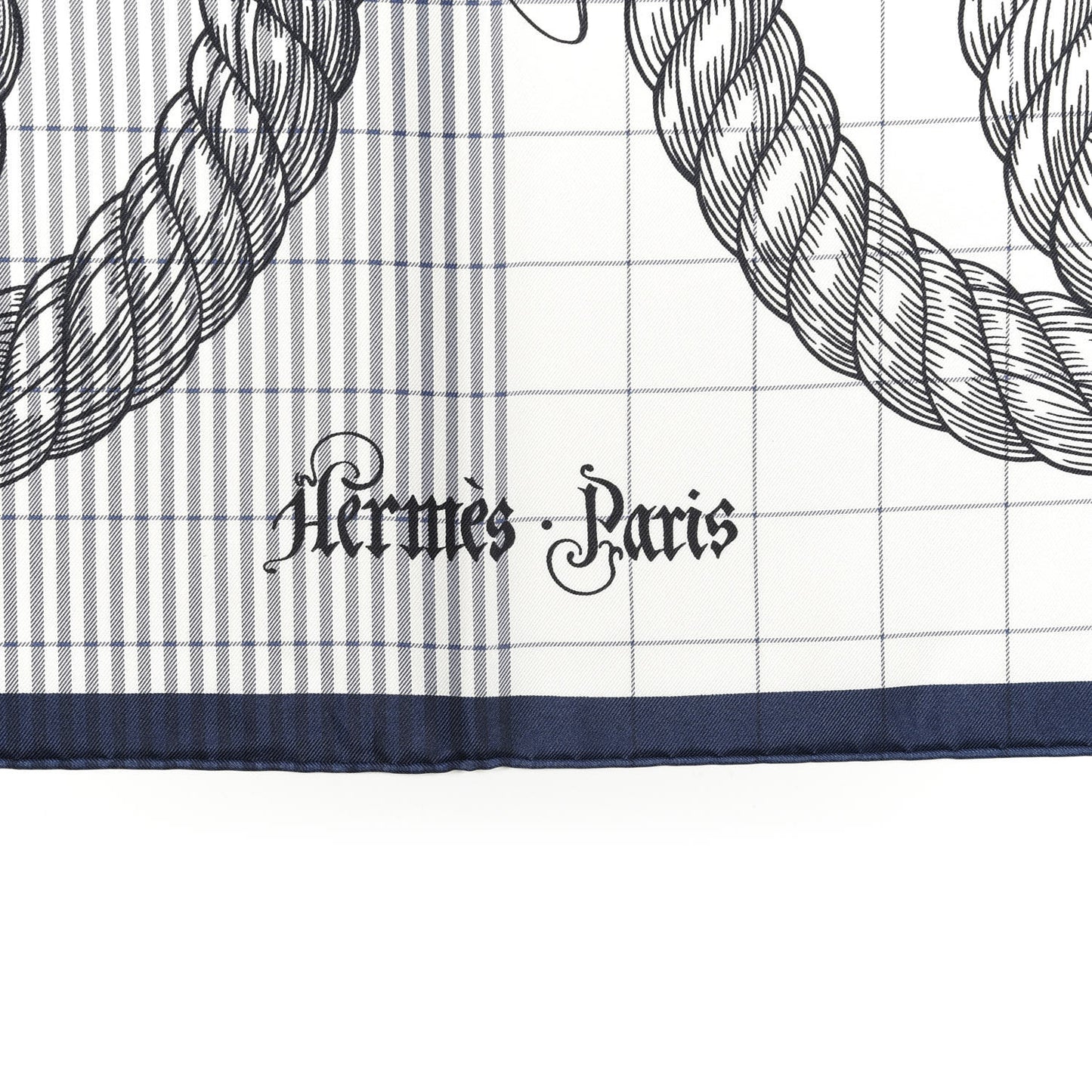 Silk Della Cavalleria Finesse Scarf 90 Marine White