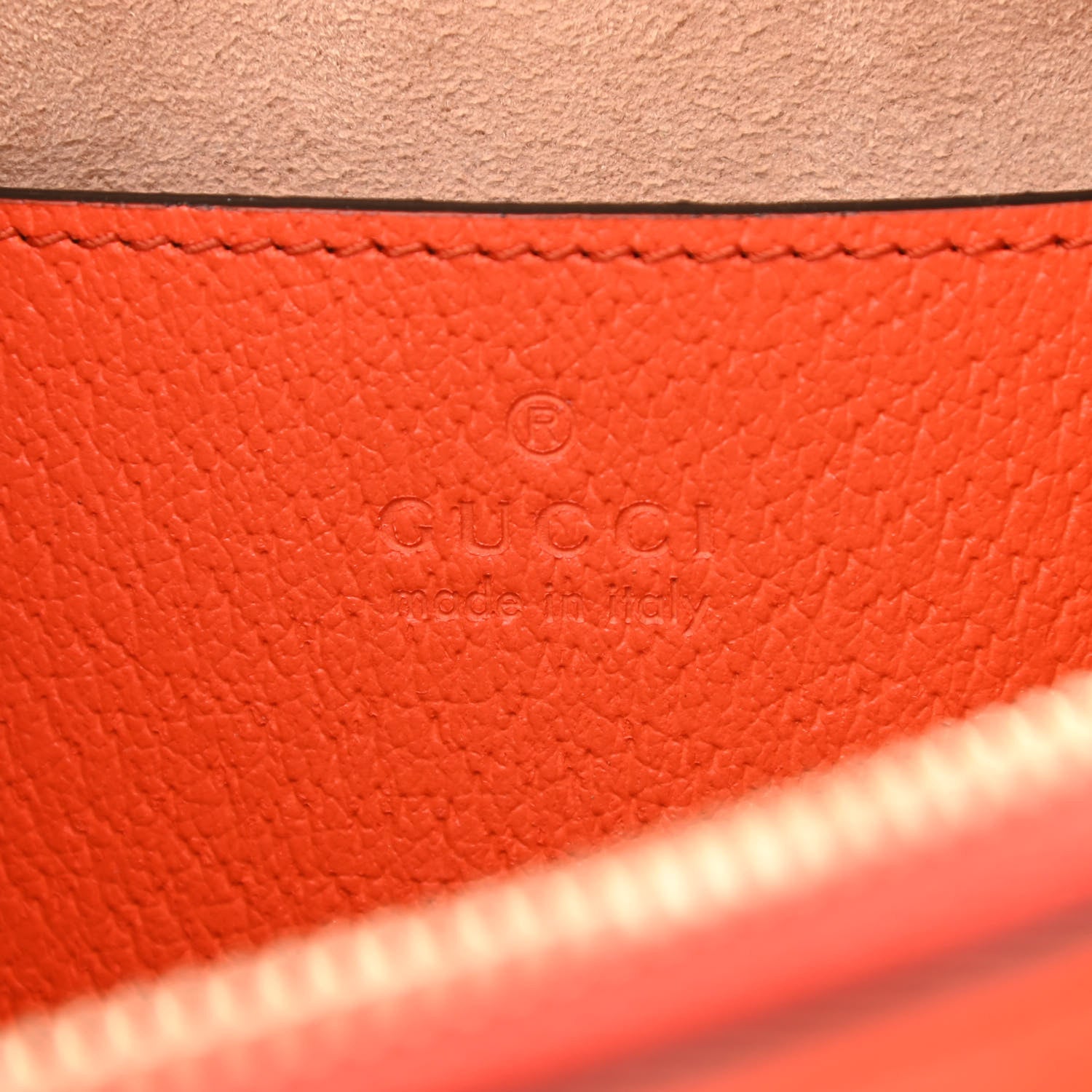 Gucci Textured Dollar Calfskin Mini Diana Dome Tote Bag Deep Orange Spicy Cyclamin 6 of 12