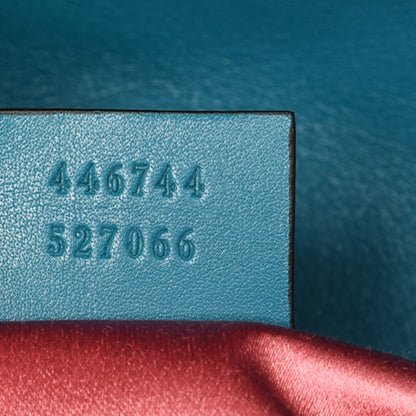 Gucci Velvet Matelasse Mini GG Marmont Shoulder Bag Pavone Cyan 7 of 7