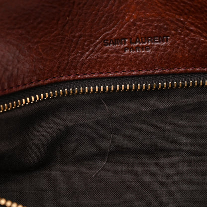 Saint Laurent Cotton Canvas Vintage Calfskin Monogram Medium Niki Chain Satchel Natural Chocolate 12 of 13