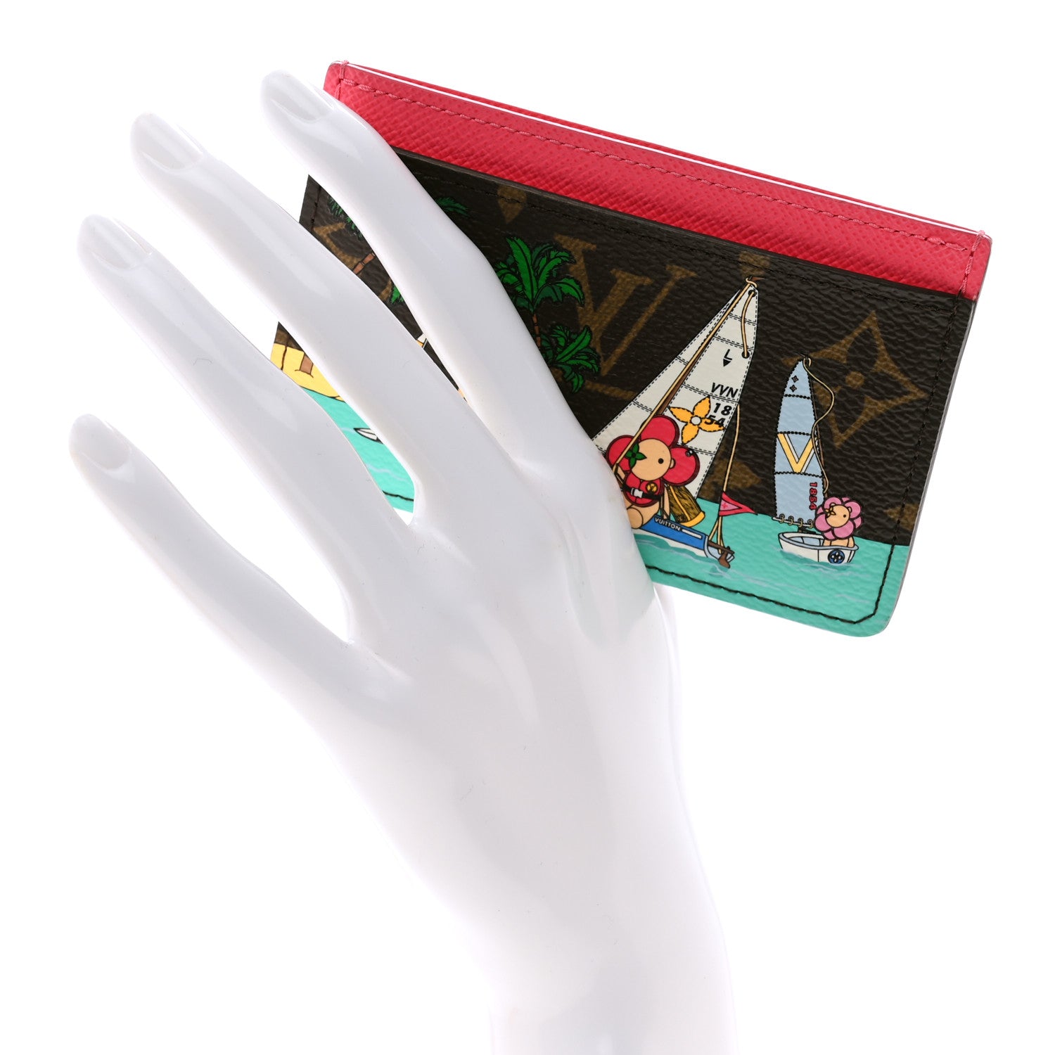 Louis Vuitton Monogram 2023 Christmas Animation Sailing Vivienne Cardholder Dragonfruit Pink 2 of 8