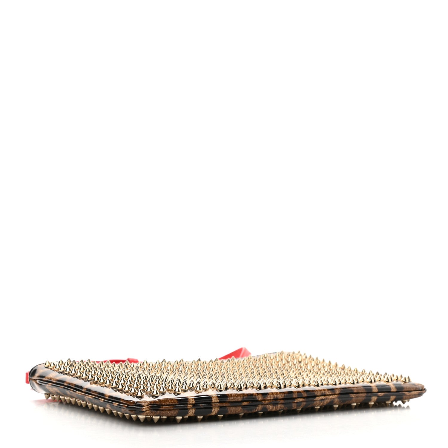 Christian Louboutin Patent Leopard Print Loubiposh Spiked Crossbody Clutch 4 of 10