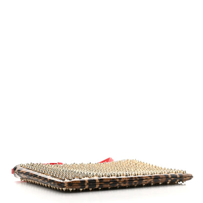 Christian Louboutin Patent Leopard Print Loubiposh Spiked Crossbody Clutch 4 of 10