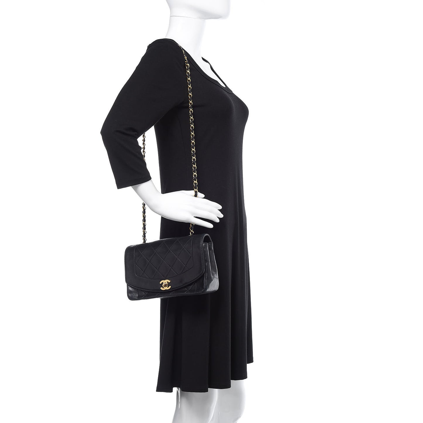 Lambskin Quilted Small Single Flap Black