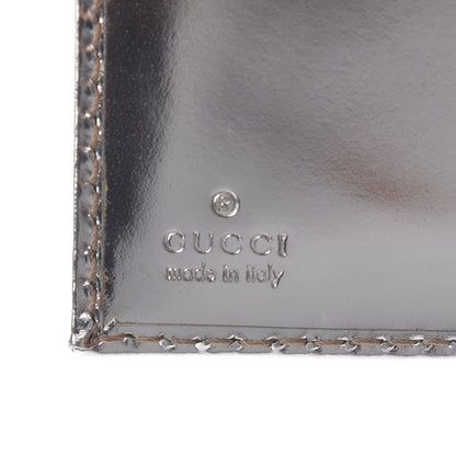 Gucci Metallic Monogram Britt Tri-Fold Wallet Silver 6 of 8