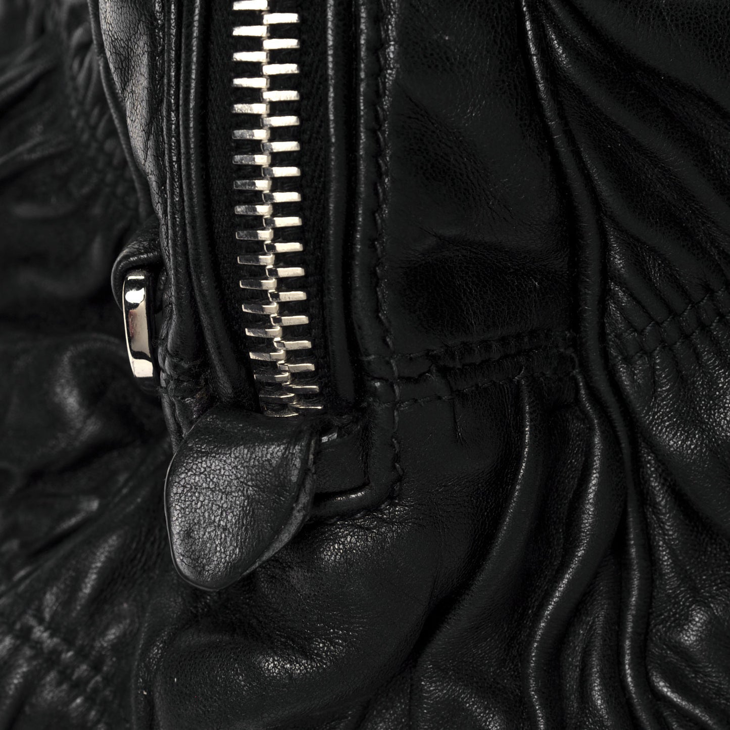 Nappa Gaufre Shopping Satchel Black