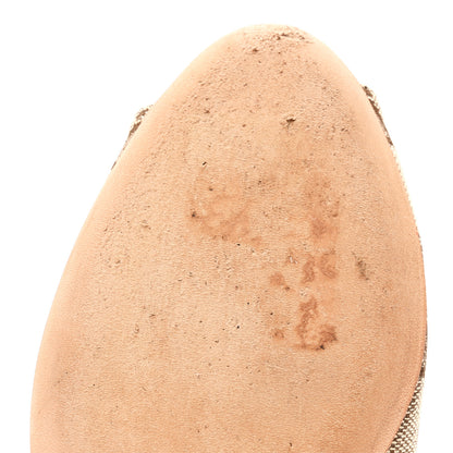 Gucci Monogram Miro Soft Calfskin Womens Horsebit Peep Toe Flats 6 Beige Ebony Mystic White 9 of 10