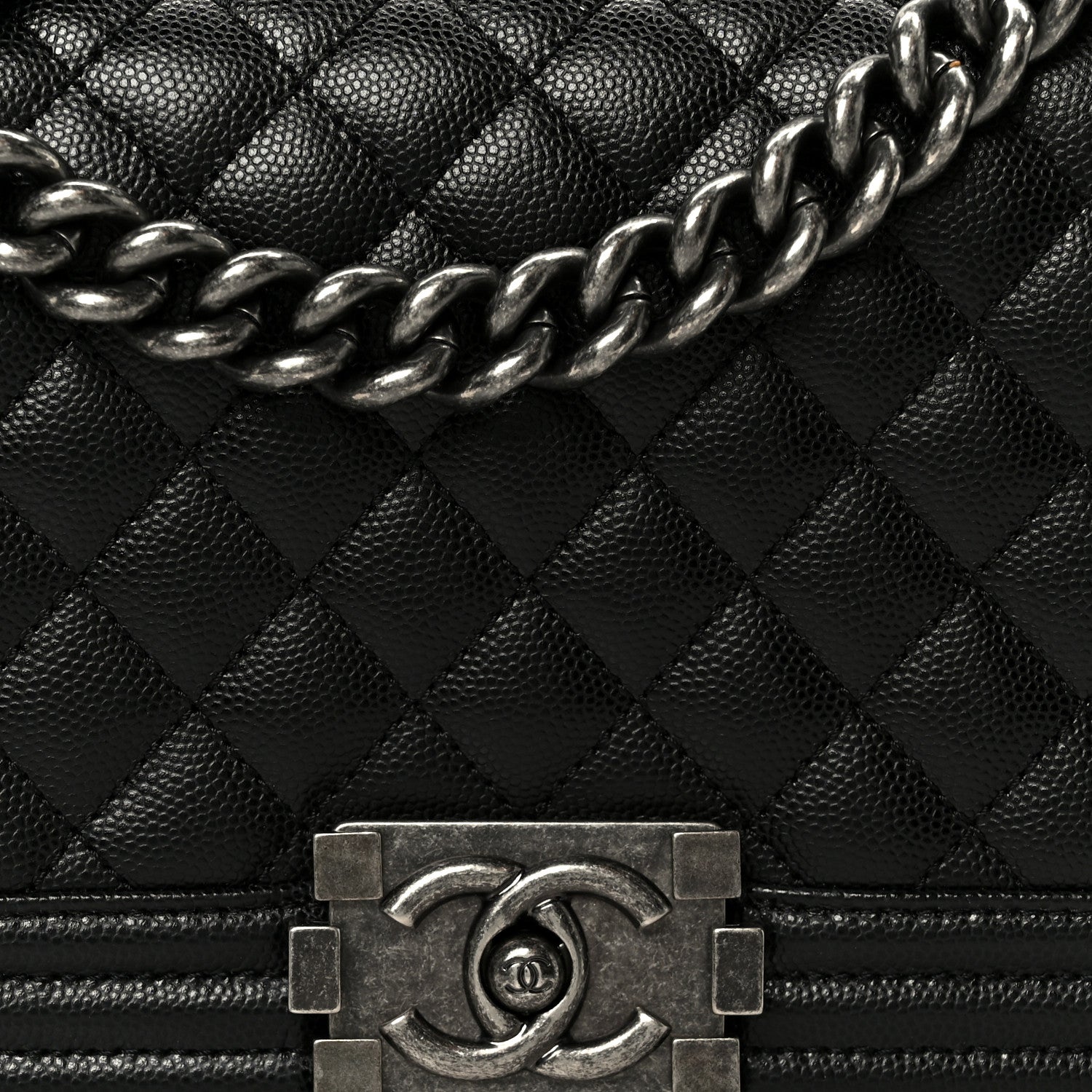 Chanel Caviar Quilted Medium Boy Flap Black 7 of 9