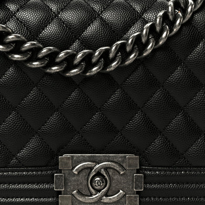 Chanel Caviar Quilted Medium Boy Flap Black 7 of 9