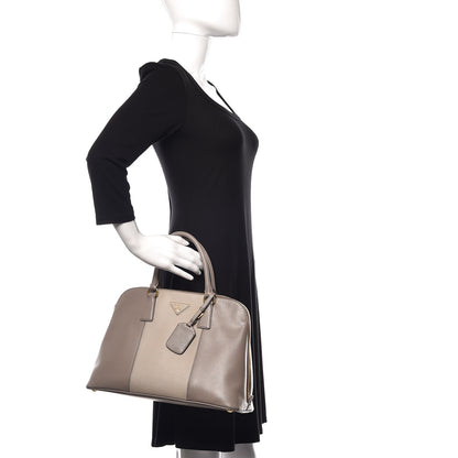 Prada Saffiano Lux Bi-Color Promenade Tote Argilla Pomice 2 of 15