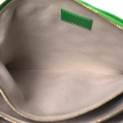 Louis Vuitton Lambskin Embossed Monogram LV Match Coussin PM Green White 5 of 9