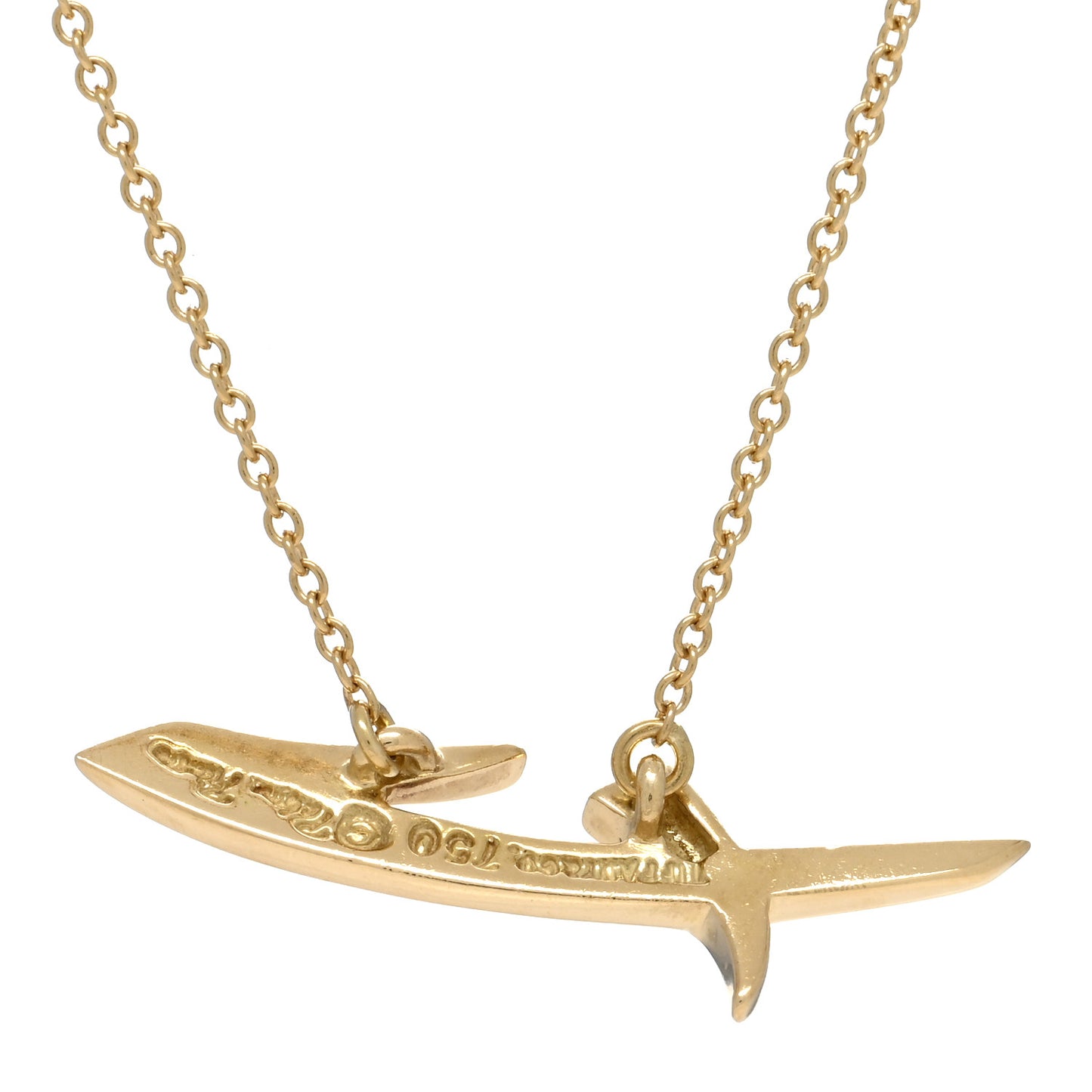 18K Yellow Gold Paloma Picasso Graffiti Long Kiss Pendant Necklace