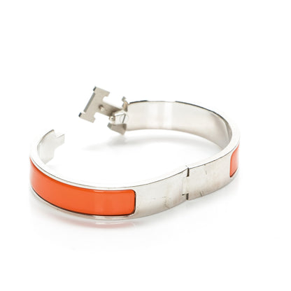 Hermes Enamel Narrow Clic Clac H Bracelet PM Orange 4 of 4