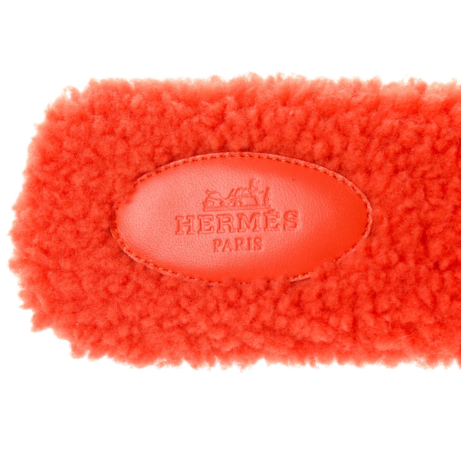 Hermes Woolskin Oran Sandals 41 Orange 6 of 8