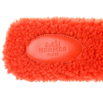 Hermes Woolskin Oran Sandals 41 Orange 6 of 8