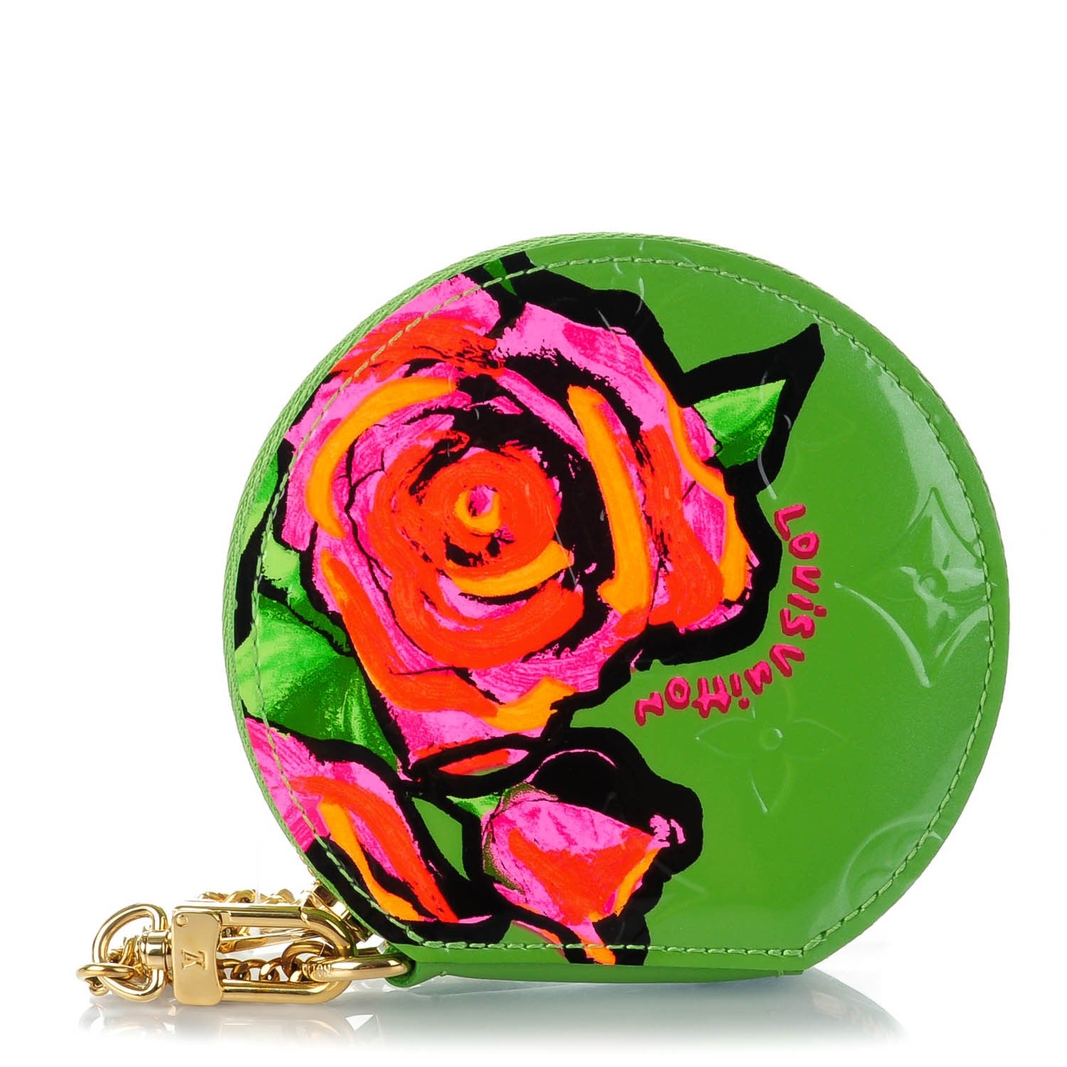 Louis Vuitton Vernis Roses Chapeau Coin Purse Vert Tonic 1 of 7