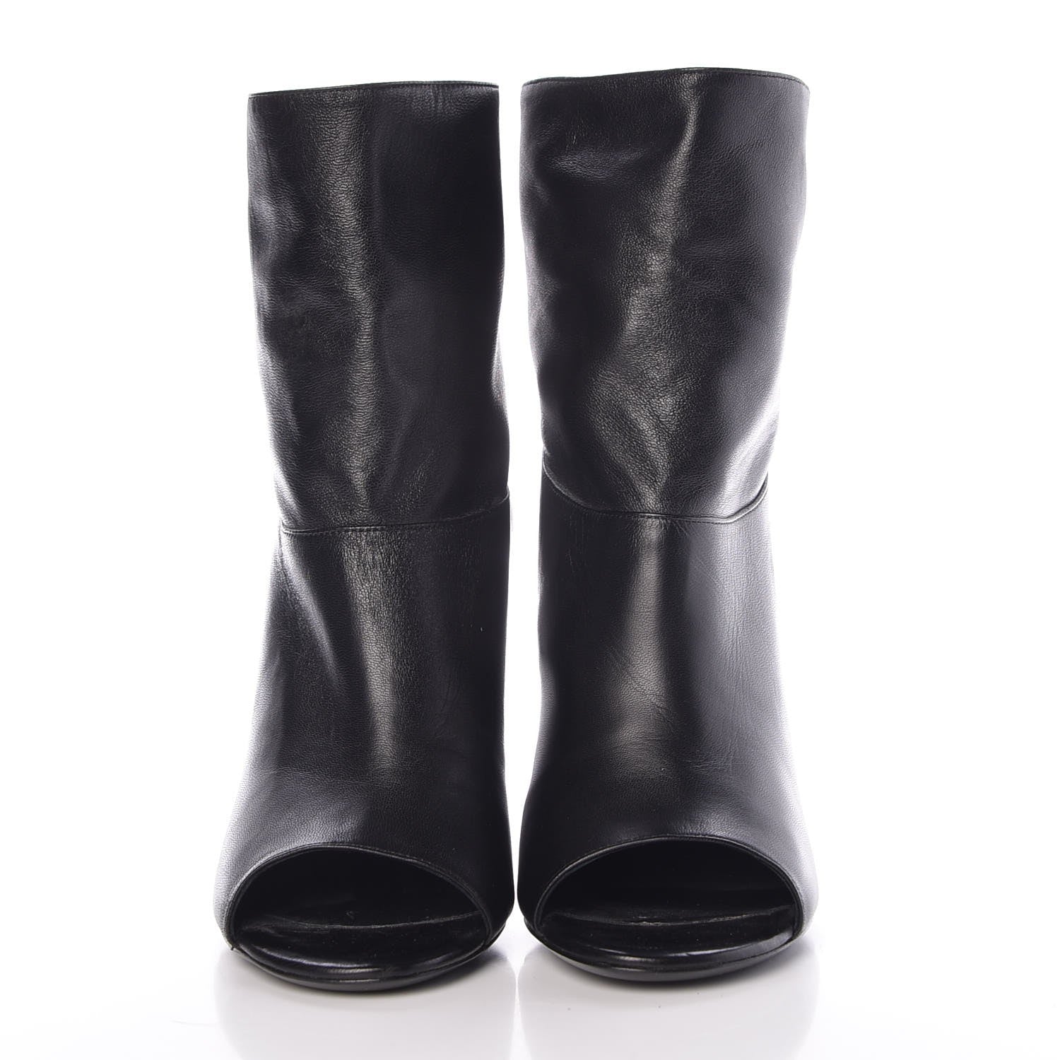 Chanel Calfskin Pearl Open Toe Ankle Boots 37 Black 2 of 6