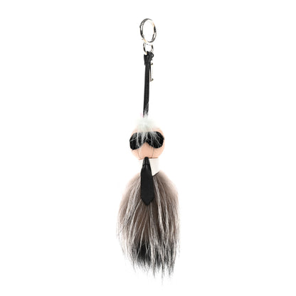 Fendi Mink Fox Goat Fur Mini Karlito Bag Charm Pink 1 of 5