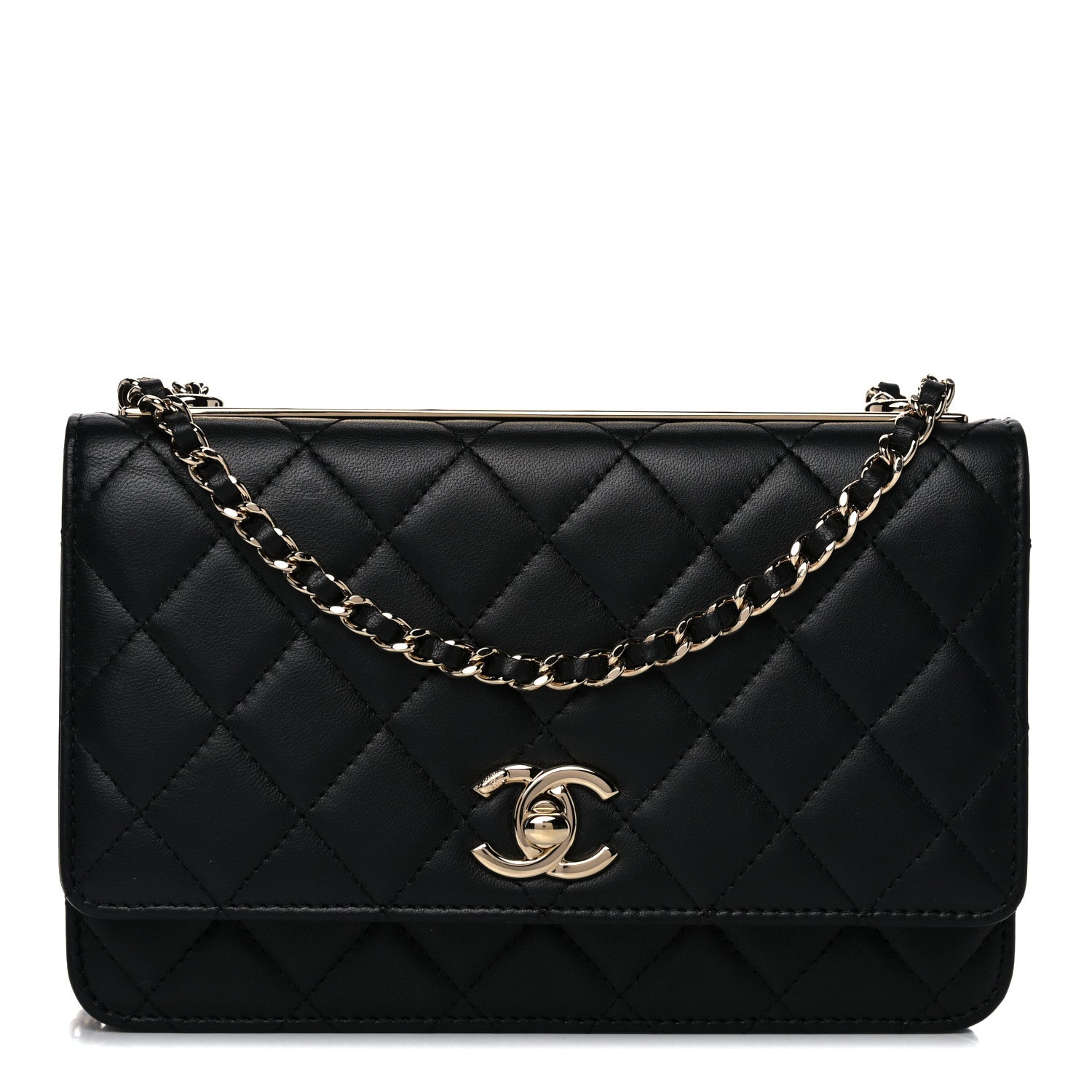 Chanel Lambskin Quilted Trendy CC Wallet On Chain WOC Black 1 of 15